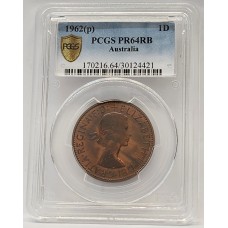 AUSTRALIA 1962 . ONE 1 PENNY . PROOF